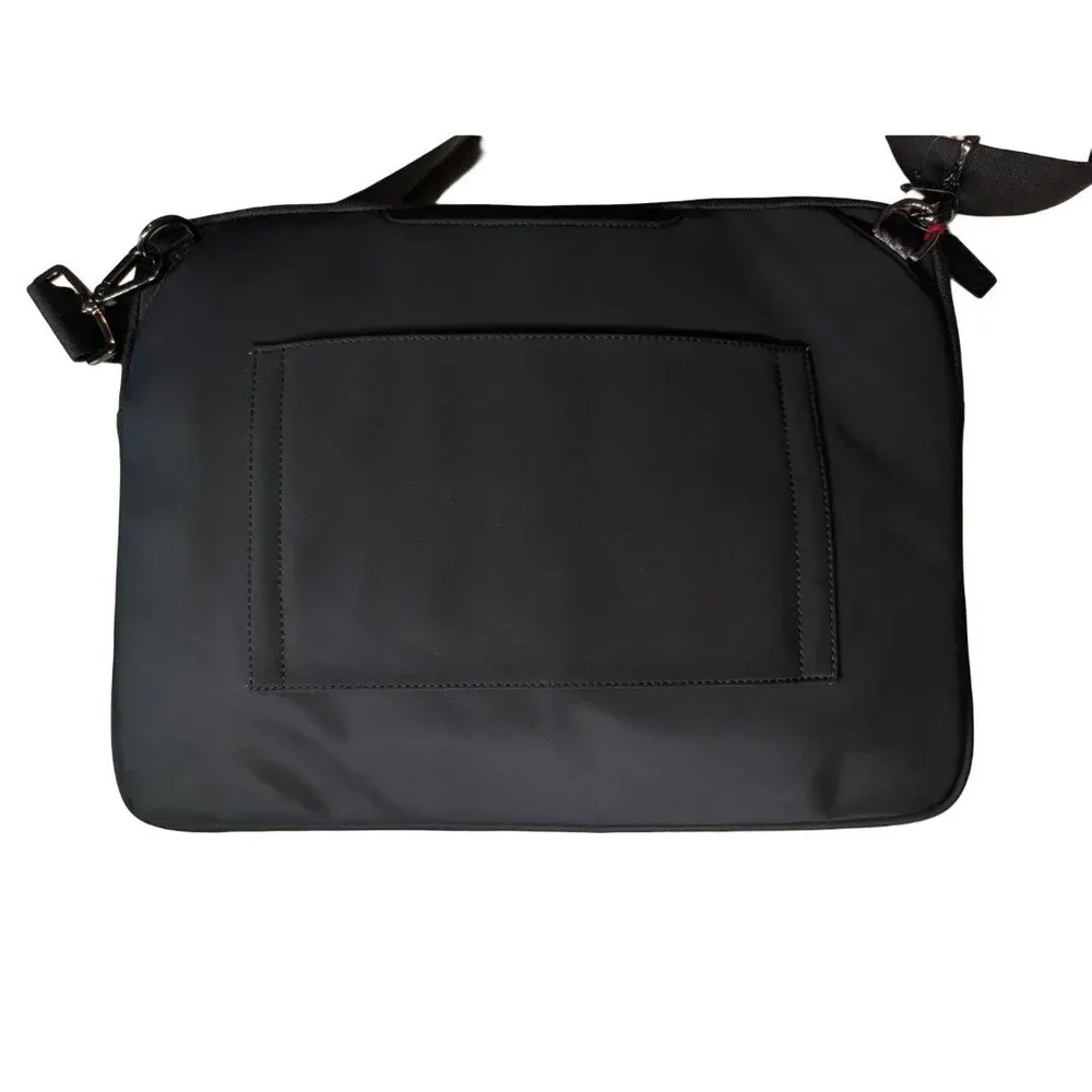 Tumi Mens Black Nylon Crossbody Messenger Bag Carbon Fiber Trim Zip NWT $395 - Picture 6 of 12